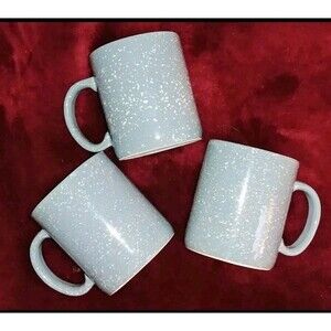 mug 1980s vintage cup Coffee tea serve ware Light blue ceramic 1 Piece